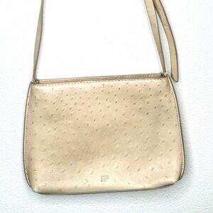Freshly Picked Crossbody Bag Cream Ostrich Emobossed Cream faux leather Purse